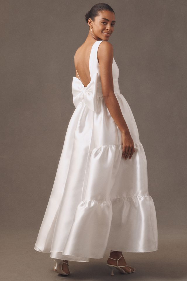 Hutch Sleeveless V-Neck Bow-Back Tiered A-Line Maxi Dress #1