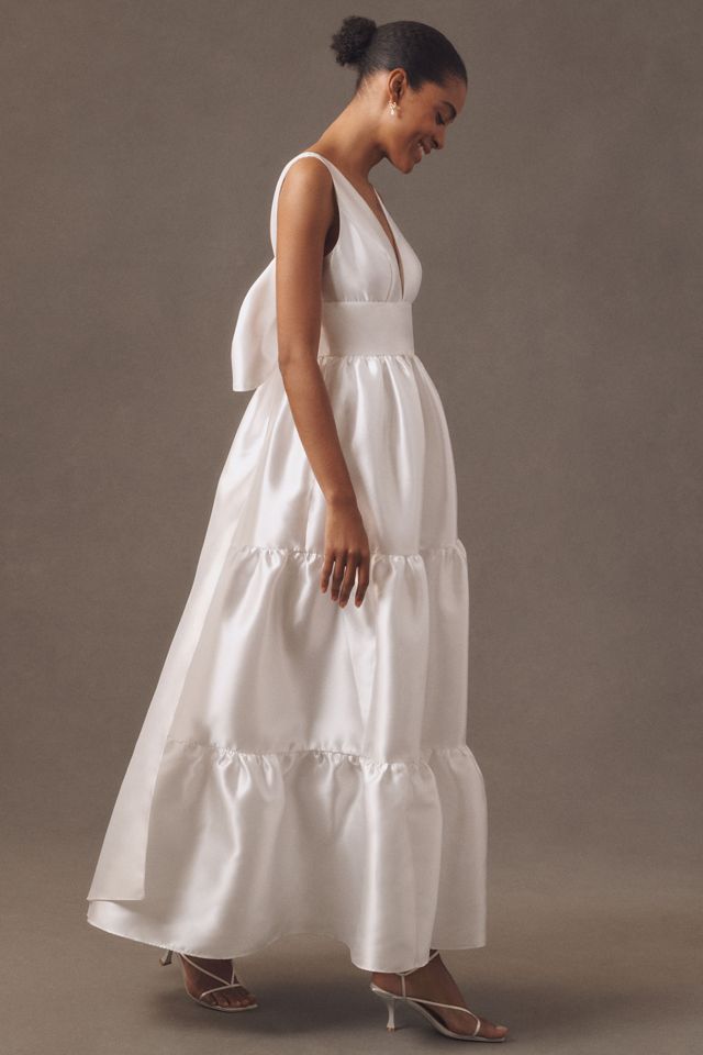 Hutch Sleeveless V-Neck Bow-Back Tiered A-Line Maxi Dress #3