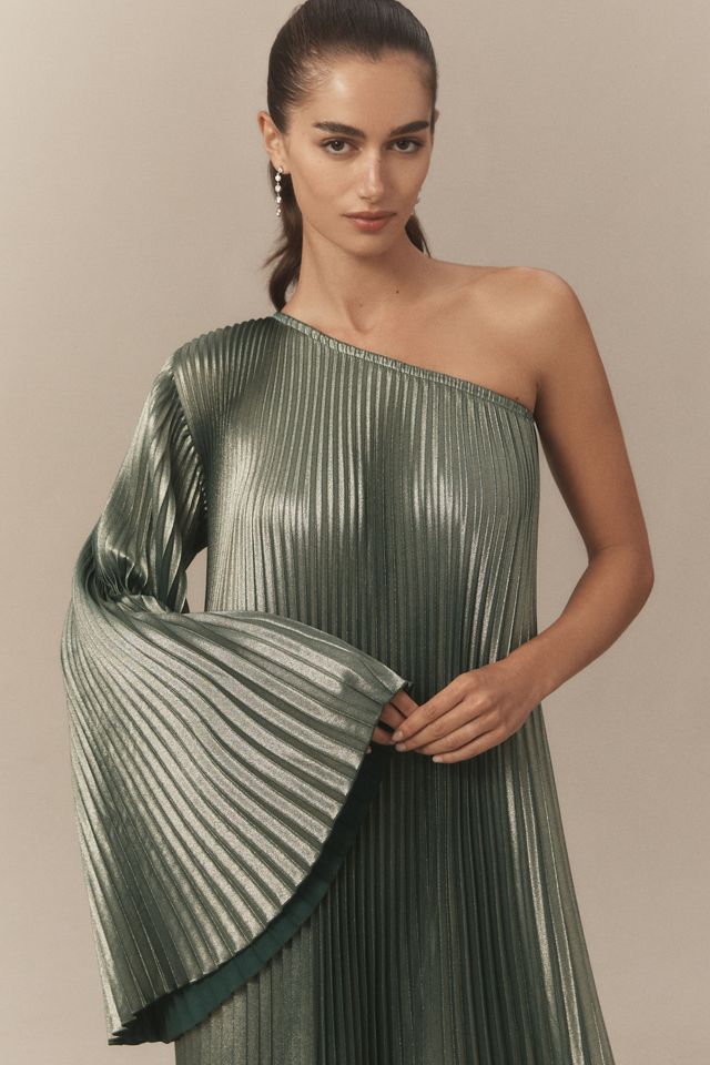 L'IDÉE Mozart Asymmetric One-Shoulder Pleated Gown #2