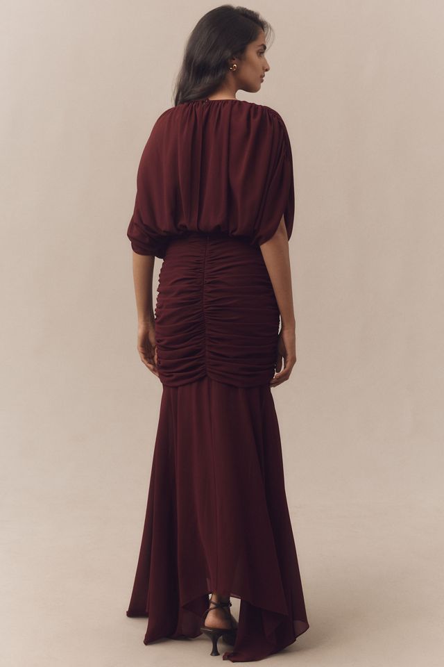 Ronny Kobo Louisa Ruched Chiffon Maxi Dress #2
