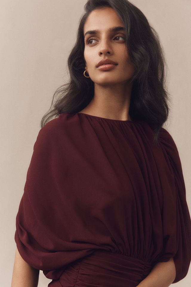 Ronny Kobo Louisa Ruched Chiffon Maxi Dress #3