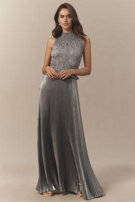 L'IDÉE Bowery Liquid Shimmer Strapless Gown