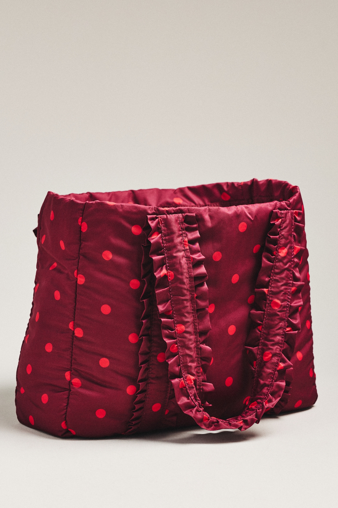 Damson Madder Polka Dot Frilled Tote Bag