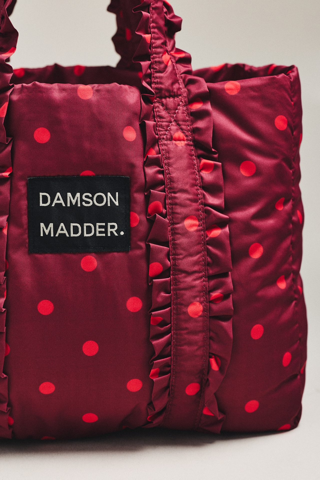 Damson Madder Polka Dot Frilled Tote Bag