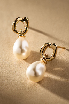 A.b. Ellie Gilded Micro Pearl Drop Earrings