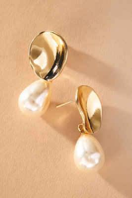 A.b. Ellie Studio Bride By A. B. Ellie Sculptural Pearl Drop Earrings