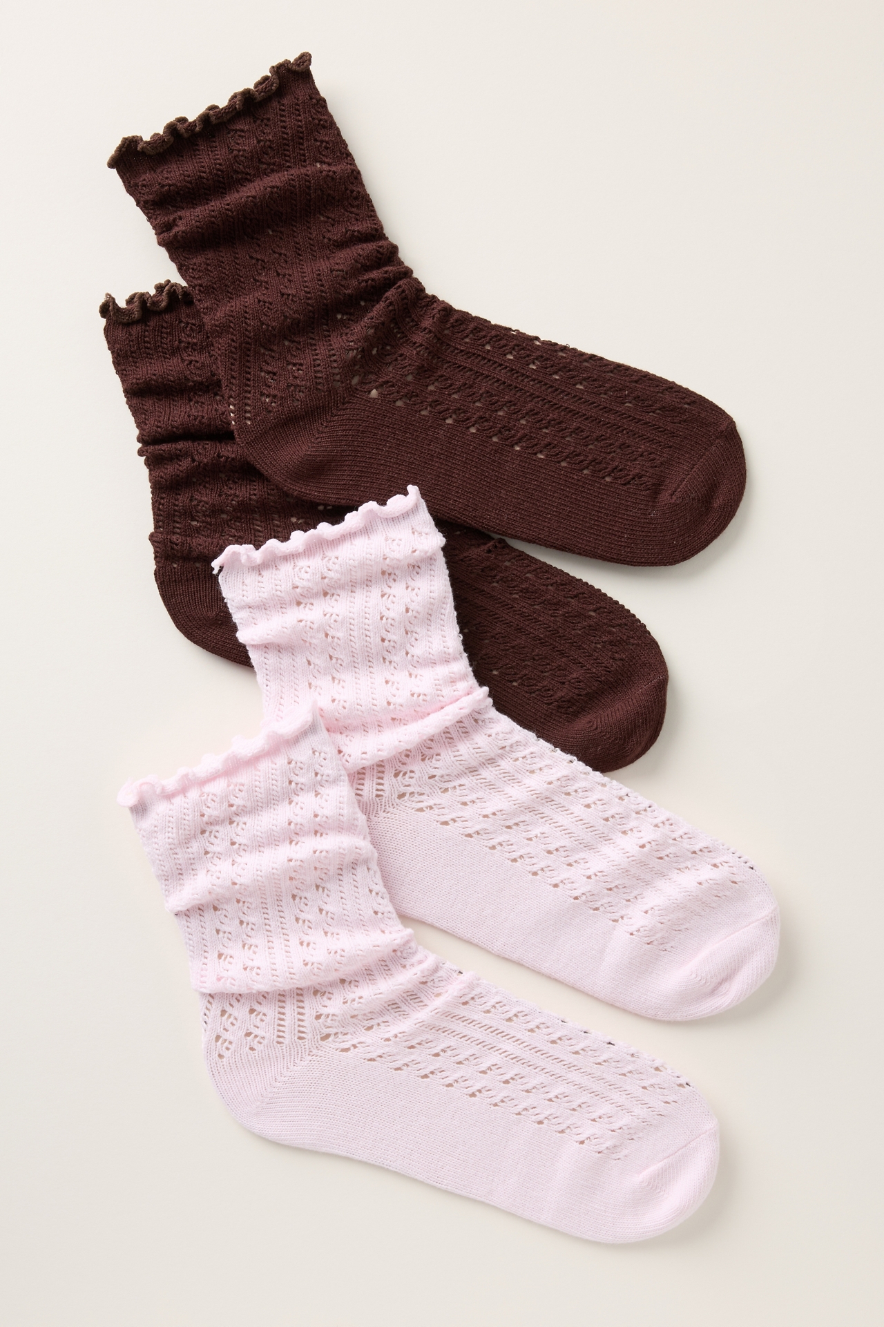 By Anthropologie Pointelle Trouser Socks, Set of 2