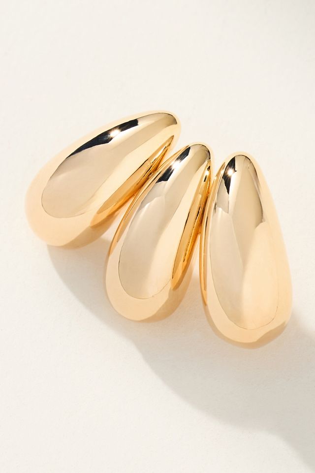 Fanned Metal Post Earrings #1