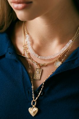 Shades of Sea Layered Necklaces: Delicate Charm Edition
