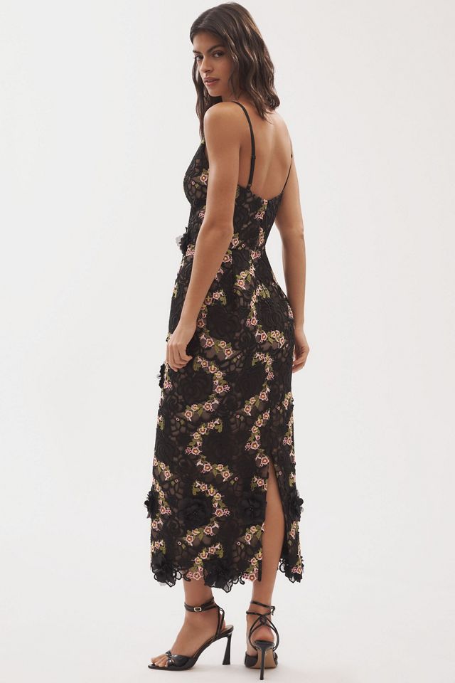 Helsi Norah Plunging Dimensional Floral Column Maxi Dress #1