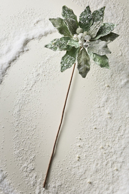 Anthropologie Sugared Flower Decorative Object In Green