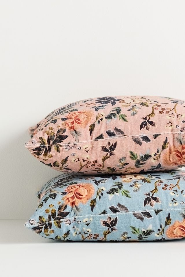 Seren Velvet Corduroy Printed Floral Pillow #2
