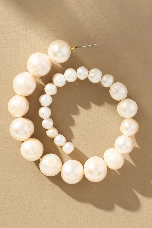 Frasier Sterling Bordeaux Pearl Spiral Hoop Earrings #1