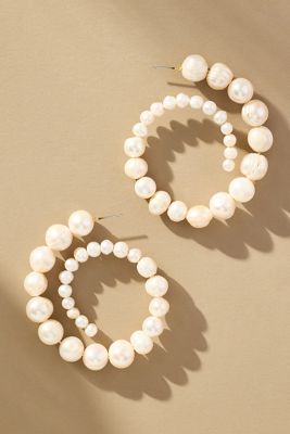 Frasier Sterling Bordeaux Pearl Spiral Hoop Earrings