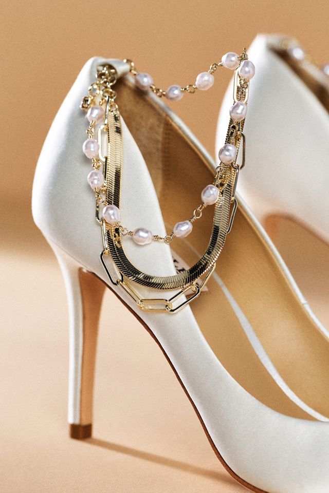 Badgley Mischka Verna Pearl Chain Pumps #4