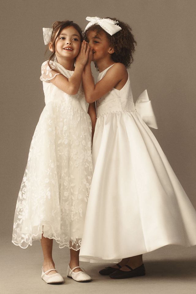 Princess Daliana Long Lindi Lace Piping Crew-Neck Flower Girl