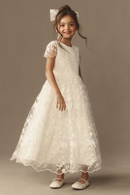 chinese dress ladies Linen Rust Dress - Girls Flower Girl Dress - Natural Linen