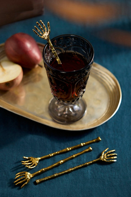 Terrain Skeleton Hand Cocktail Stirrers, Set Of 4