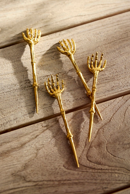 Terrain Skeleton Hand Appetizer Picks, Set Of 4