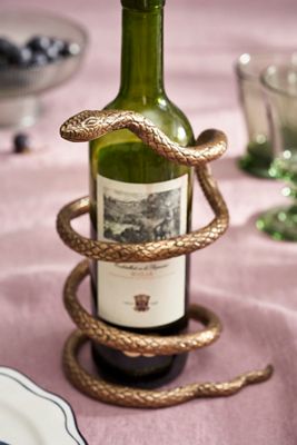 Brass Snake Bottle Holder