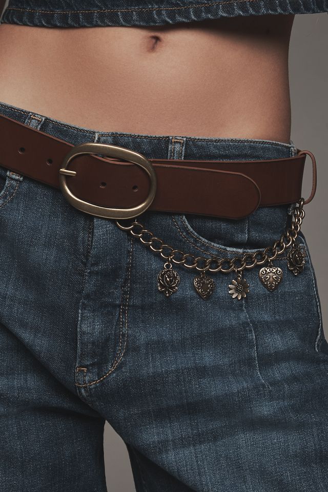 Charm Chain Oval Buckle Belt #1