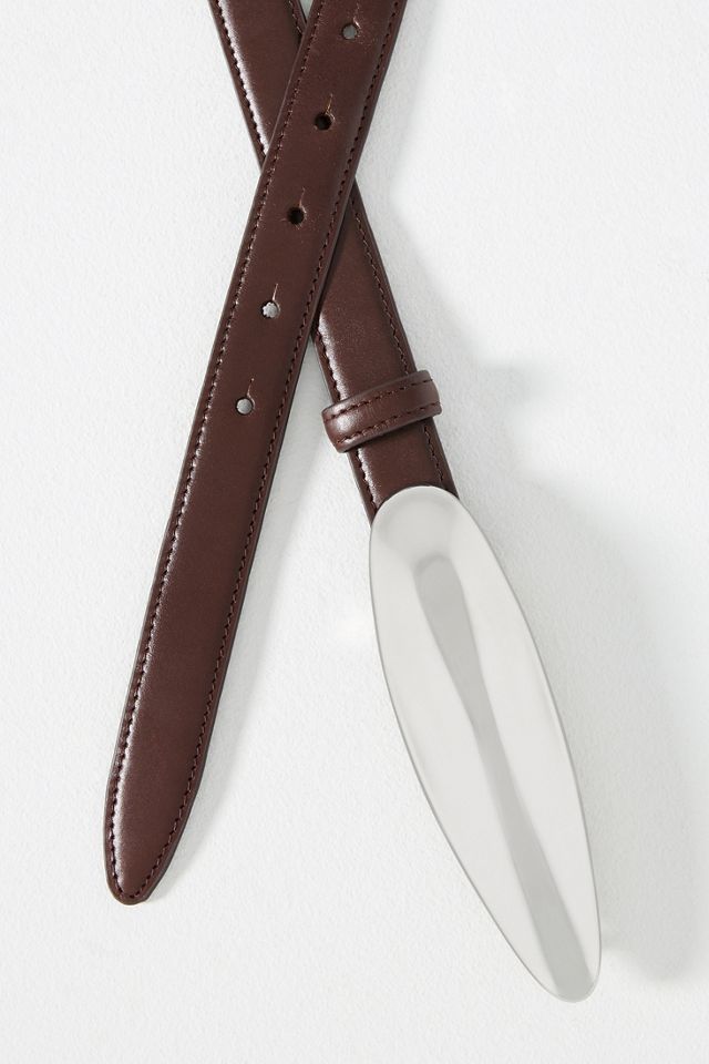 Elongated Hardware Skinny Belt #1