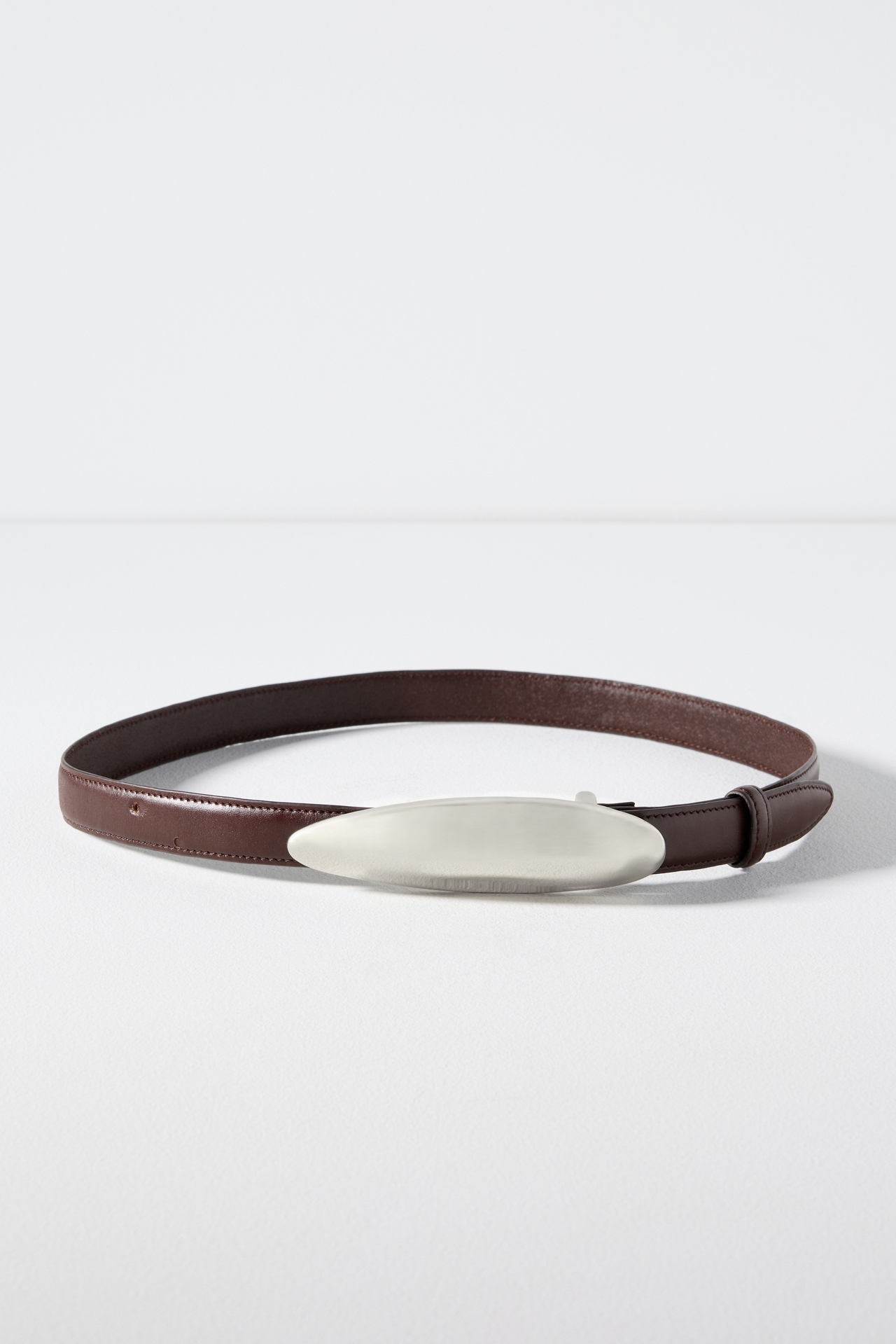 Elongated Hardware Skinny Belt