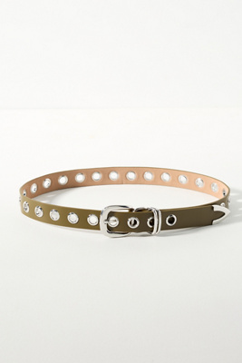 By Anthropologie Grommet Moto Belt In Green