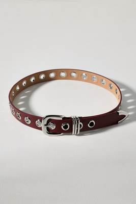 By Anthropologie Grommet Moto Belt In Red