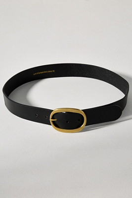 By Anthropologie Oval Buckle Belt In Black
