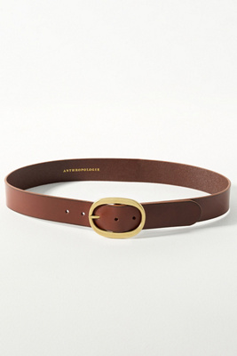 By Anthropologie Oval Buckle Belt In Brown
