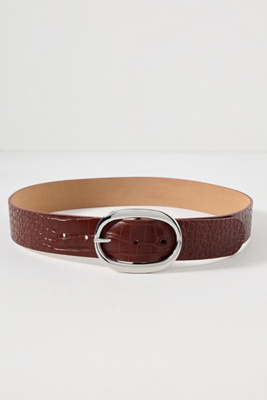 By Anthropologie Oval Buckle Belt In Sand