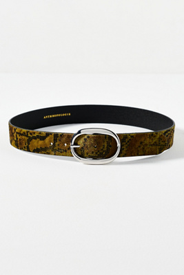 By Anthropologie Oval Buckle Belt In Brown