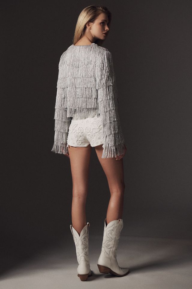 Unreal Fur Copacabana Metallic Fringe Jacket #2