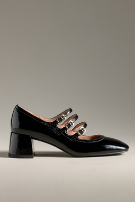 Bibi Lou Multi-strap Mary Jane Heels In Black