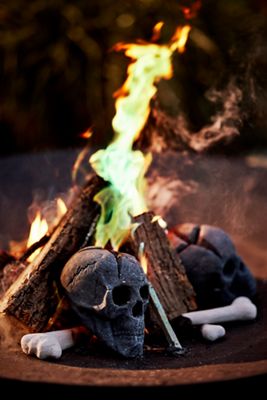 Skull Ceramic Fire Pit Accent