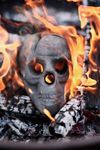 Skull Ceramic Fire Pit Accent