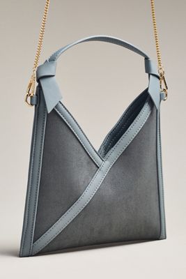 Mali + Lili Madeline Faux-Suede Triangular Mini Crossbody Bag