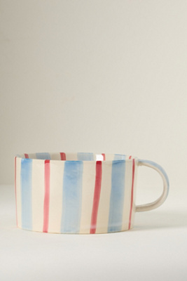 Anthropologie Daily Stripe Soup Mug