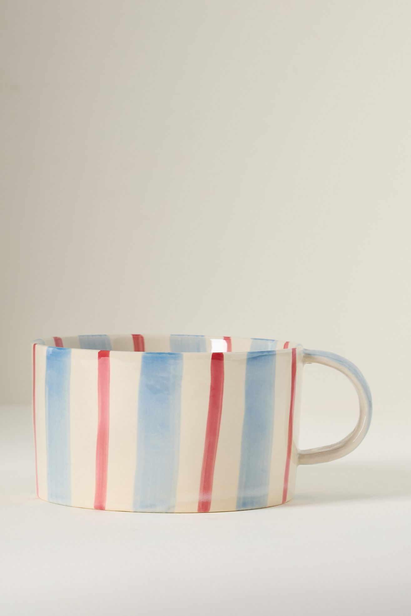 Daily Stripe Soup Mug - Blue/Red, One Size