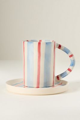 Daily Stripe Stoneware Espresso Cup & Saucer