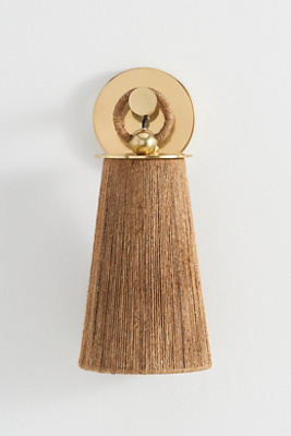Anthropologie Lauz Woven Jute Wall Sconce In Gold