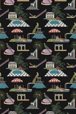 Golden Age Architectural Patterned Wallpaper