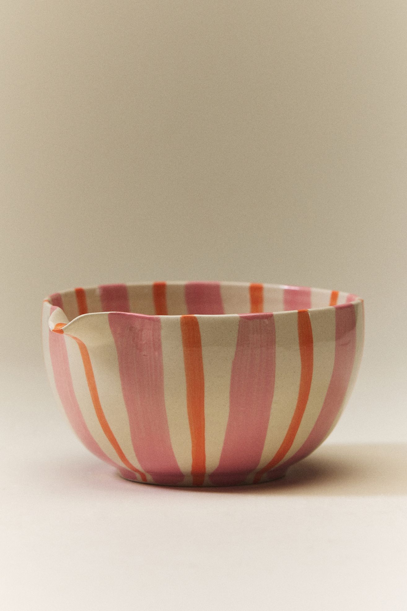 Daily Stripe Matcha Bowl - Pink/Orange, Standard, One Size