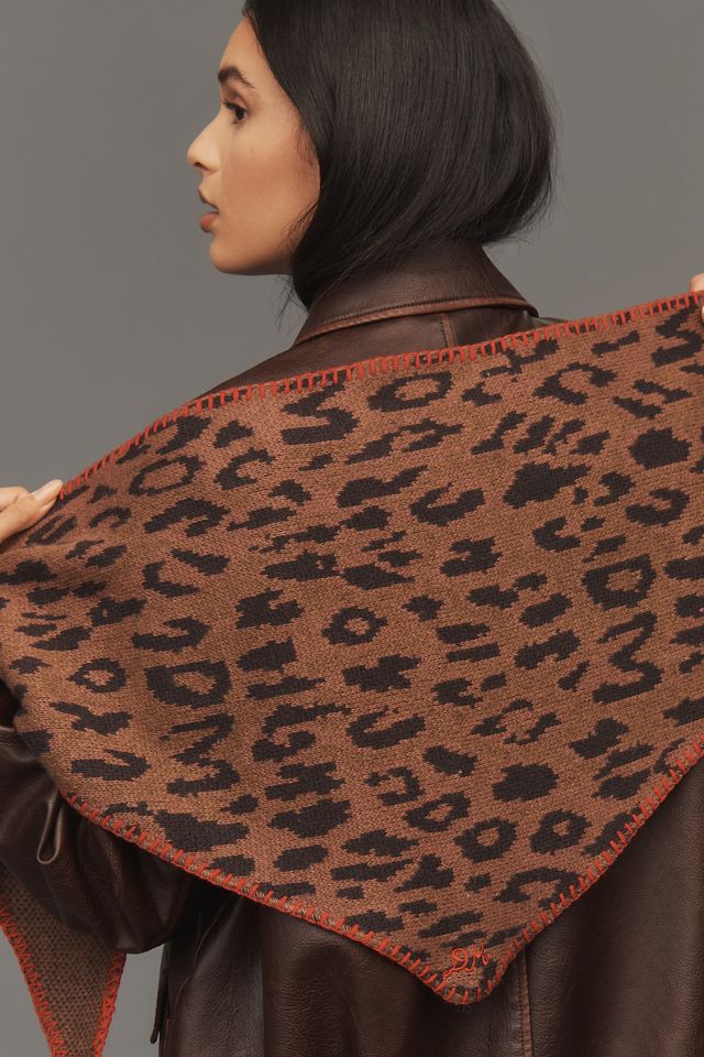 Damson Madder Leopard Triangle Scarf #1