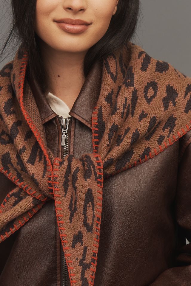 Damson Madder Leopard Triangle Scarf #2
