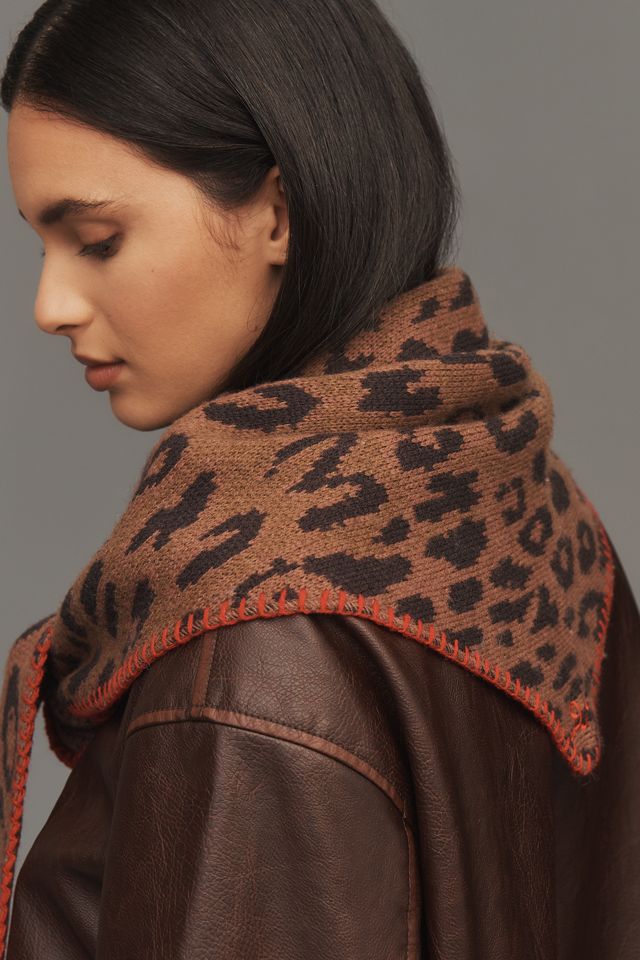 Damson Madder Leopard Triangle Scarf #3