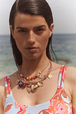 By Anthropologie Multi-color Cord Charm Necklace