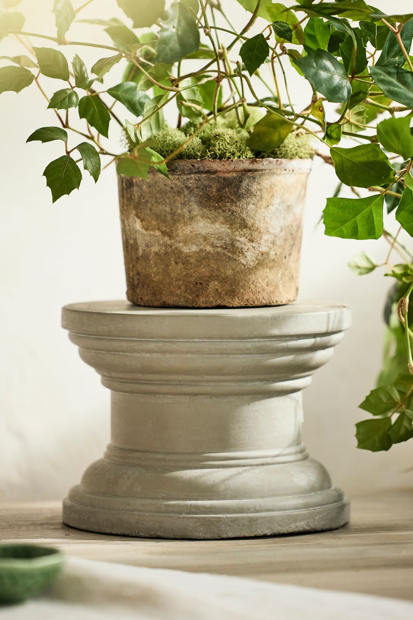 Cement Pedestal Plant Stand, Round - Fabric grade h, C 8.5