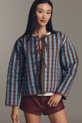 SZ Blockprints Quilted Tie-Front Jacket